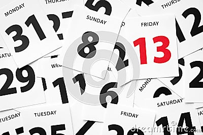 Friday 13th misfortune Stock Photo