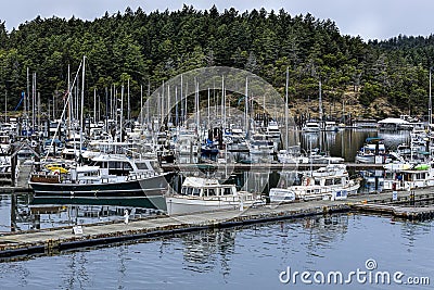 Friday Harbor boat dock in Washington Editorial Stock Photo