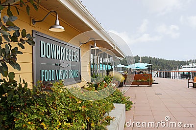 Downriggers restaurant sign, Friday Harbor Editorial Stock Photo