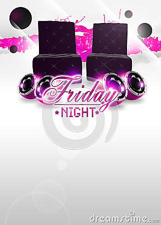 Friday night disco background Stock Photo