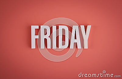 Friday sign lettering on solid background Stock Photo