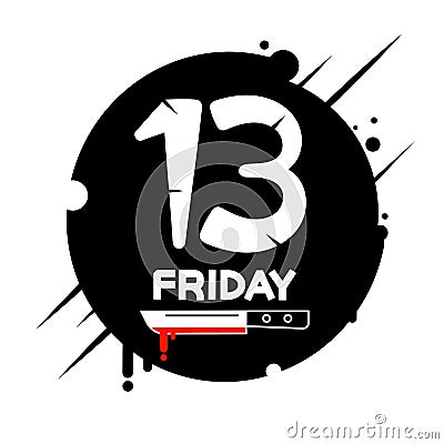 Friday the 13th calendar Illustration Suitable For Greeting Card, Poster Or T-shirt Printing Vector Illustration