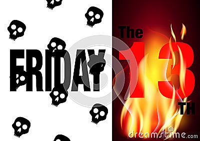 Friday the 13th card Vector Illustration