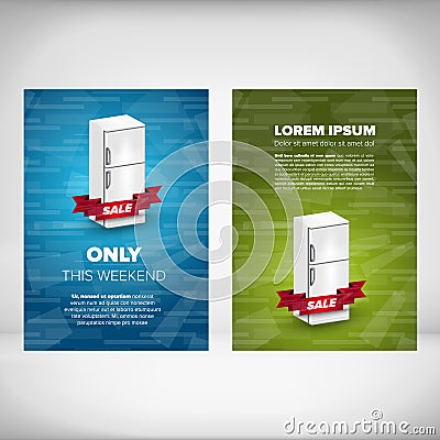 Fridge sale leaflet Vector Illustration