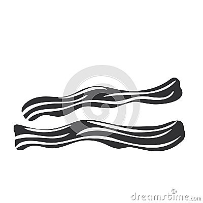 Fried bacon glyph icon Vector Illustration