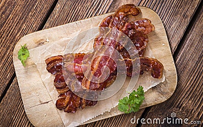 Fried Bacon Stock Photo