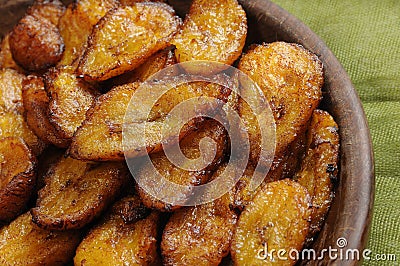 Fried bananas dish Stock Photo