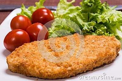 Fried battered chicken breast Stock Photo