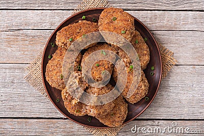 Fried buckwheat cutlets Stock Photo