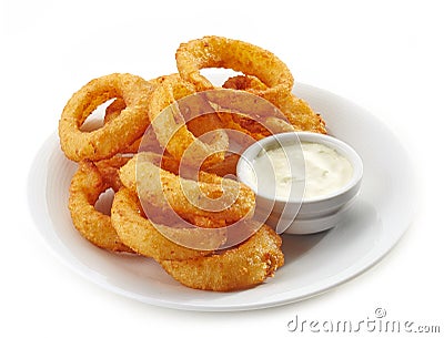 Fried calamari rings Stock Photo