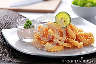 Fried calamary Stock Photo