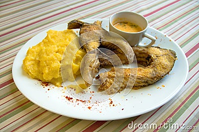 Fried carp Stock Photo