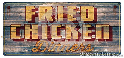 Fried Chicken Dinners Sign Stock Photo
