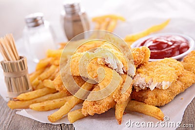 Fried chicken, fast food Stock Photo
