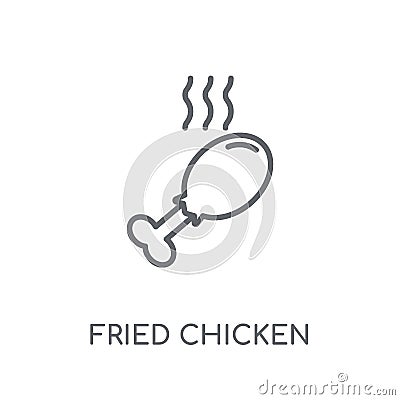 Fried chicken linear icon. Modern outline Fried chicken logo con Vector Illustration