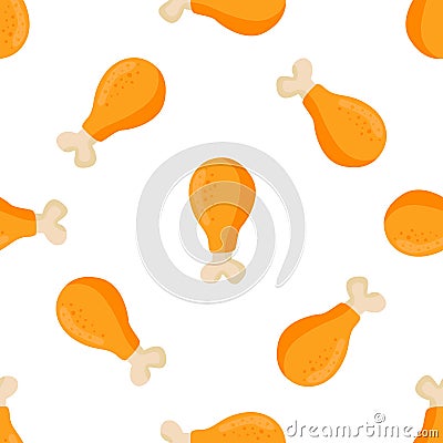 Fried chicken seamless Vector Illustration