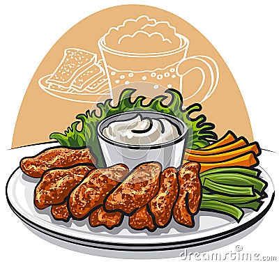 Fried chicken wings Stock Photo