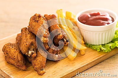 fried chicken wings Stock Photo