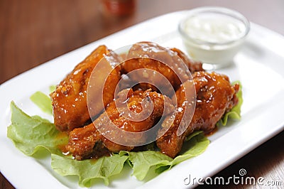 Fried chicken wings Stock Photo