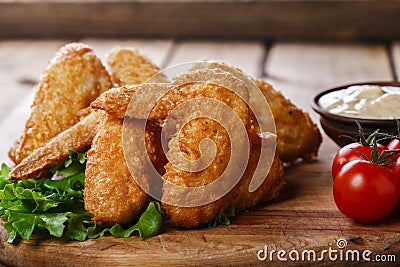 Fried chicken wings Stock Photo