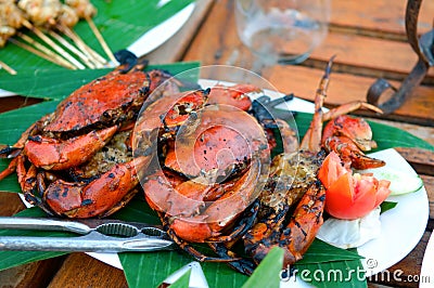 Fried crabs Stock Photo