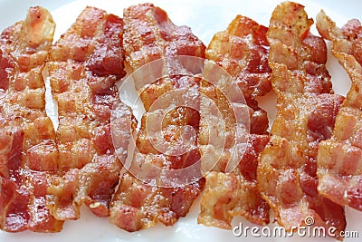 Fried crispy bacon Stock Photo