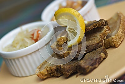 Fried Crispy Pork Bagnet Stock Photo