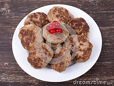 Fried cutlet with mashed potatoes Stock Photo