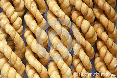 Fried dough twist Stock Photo