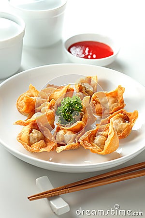 Fried Dumplings Stock Photo
