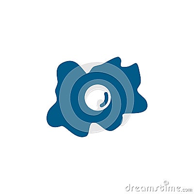 Fried Egg Blue Icon On White Background. Blue Flat Style Vector Illustration Vector Illustration