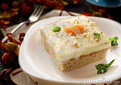 Fried egg cake Stock Photo