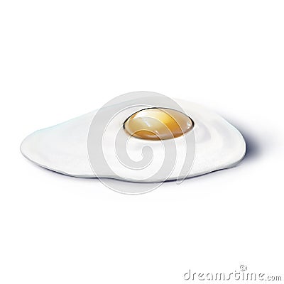 Fried egg isolated on white background Stock Photo