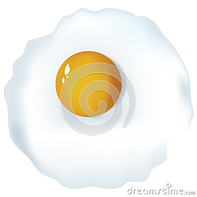 Fried egg one egg Vector Illustration