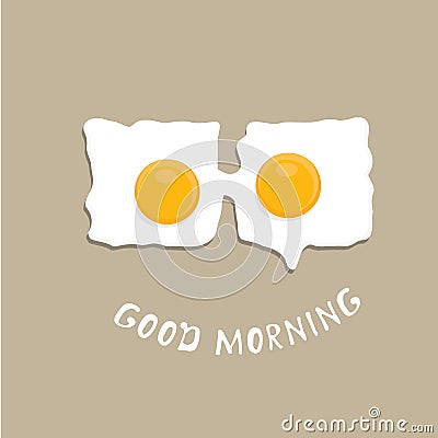 Fried Egg vector . good morning concept. Vector Illustration