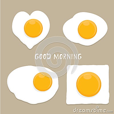 Fried Egg vector . good morning concept. Vector Illustration