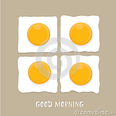 Fried Egg vector . good morning concept. Vector Illustration