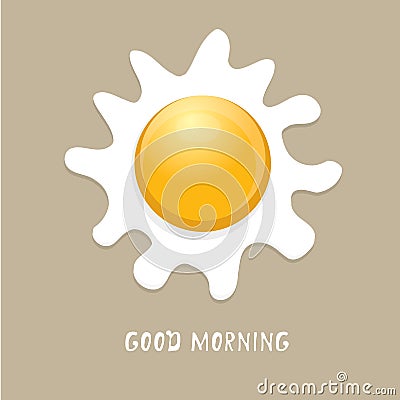 Fried Egg vector . good morning concept. Vector Illustration