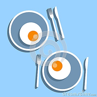 Fried egg Vector illustration Vector Illustration