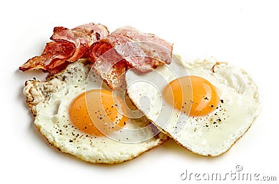 Fried eggs and bacon Stock Photo