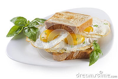 Fried Eggs sandwich Stock Photo