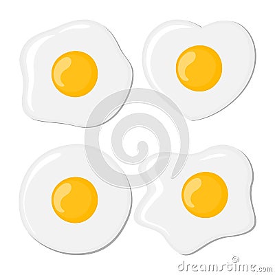 Fried eggs set. Vector Illustration