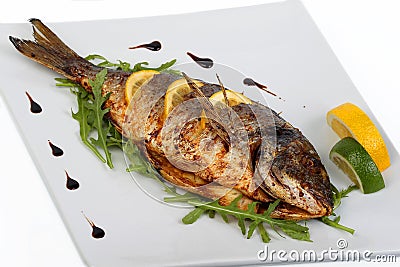 Fried fish Stock Photo