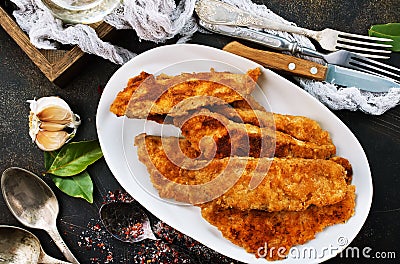 Fried fish fillets Stock Photo