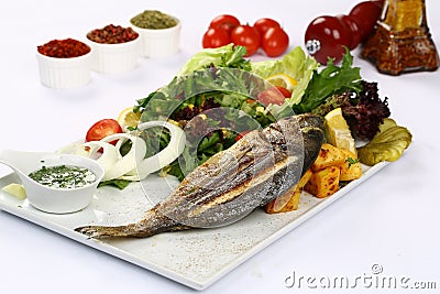 Fried fish Stock Photo