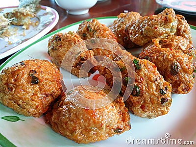 Fried fish-paste balls Stock Photo