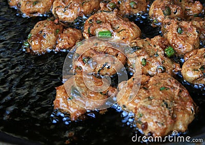 Fried fish patty Stock Photo