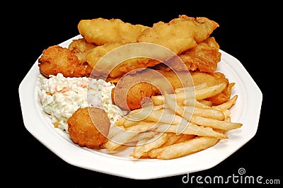 Fried Fish Platter Stock Photo