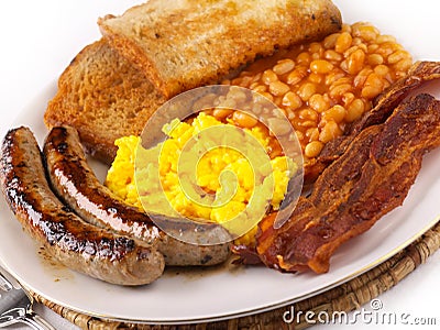 Fried food breakfast Stock Photo