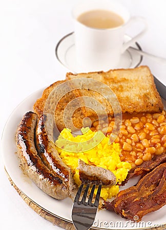 Fried food breakfast Stock Photo